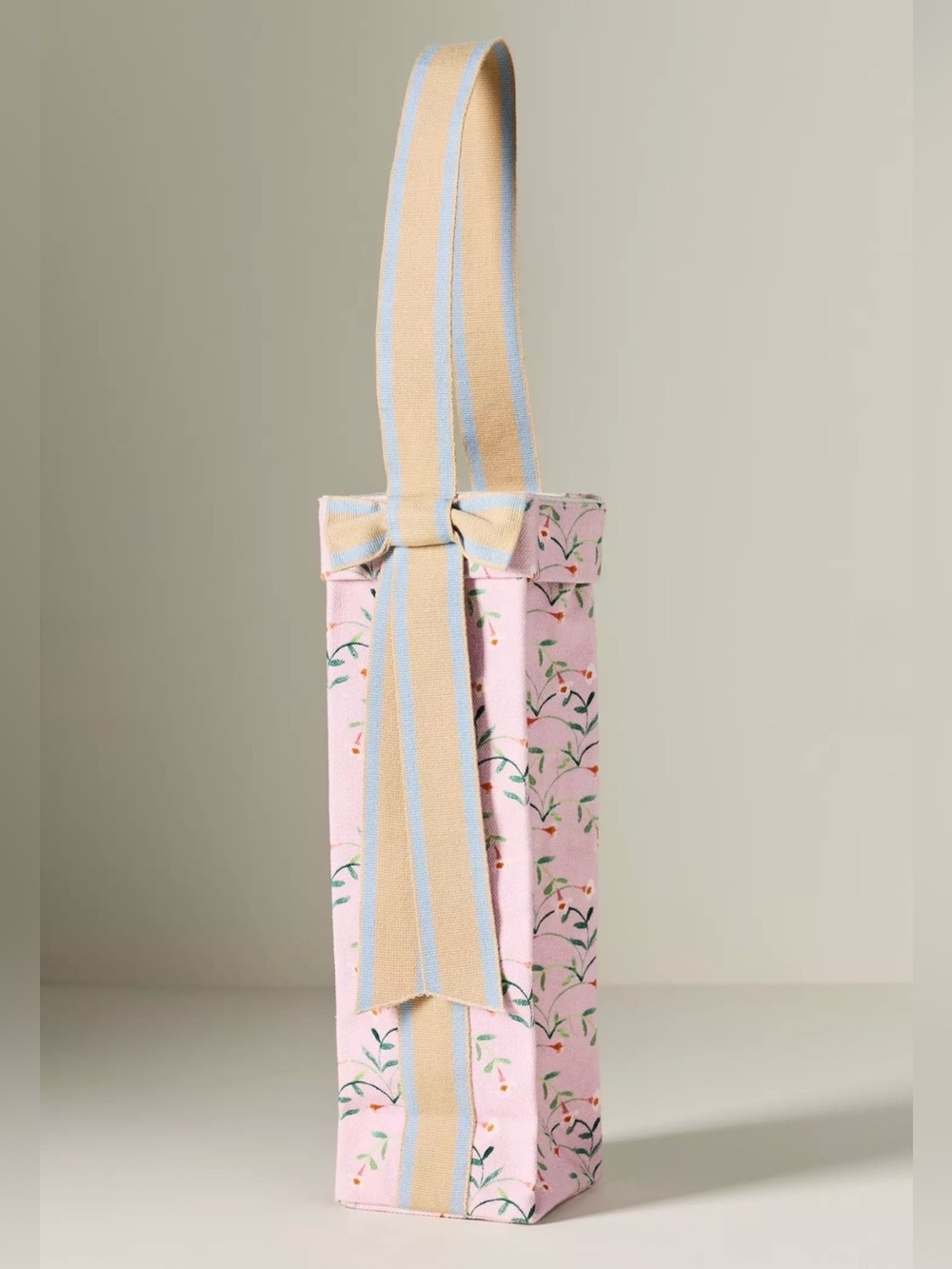 NEW Anthropologie Mina Cotton Wine Tote, Pink